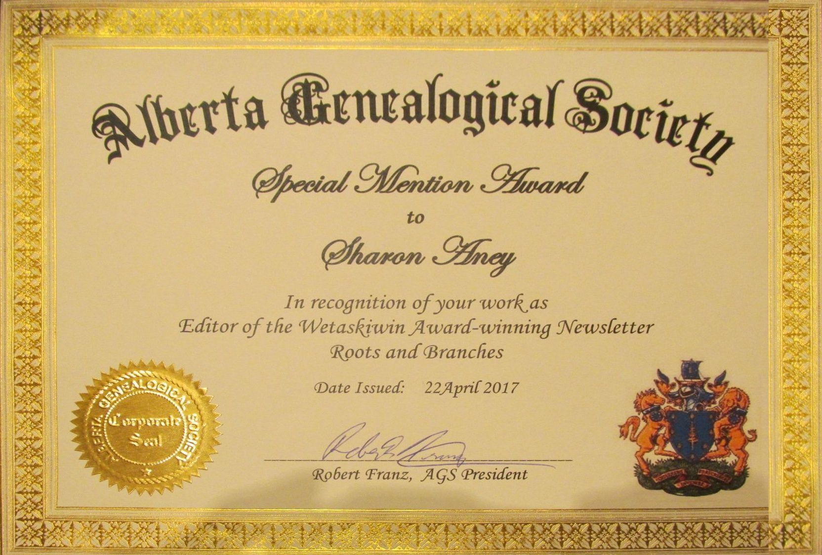 Special Mention Award